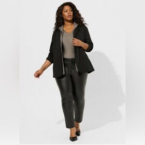 torrid Black Pea Coat with Gray Hoodie Insert